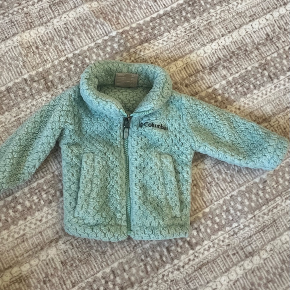 Columbia Soft Sky Blue baby Sherpa Jacket 0-3months
